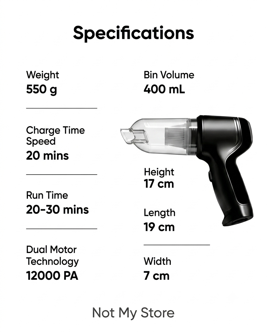 Not My Store™ 3-in-1 Cordless Mini Vacuum Cleaner | Clean Anywhere