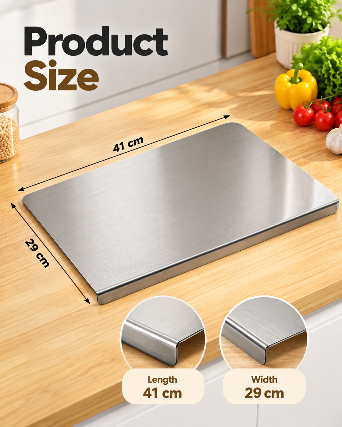 Not My Store™ Stainless Steel Chopping Board | Hygienic, Rust-Proof & Built to Last