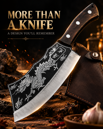 Japanese Dragon Cleaver Knife with Leather Sheath | Free Shipping + COD | ₹699