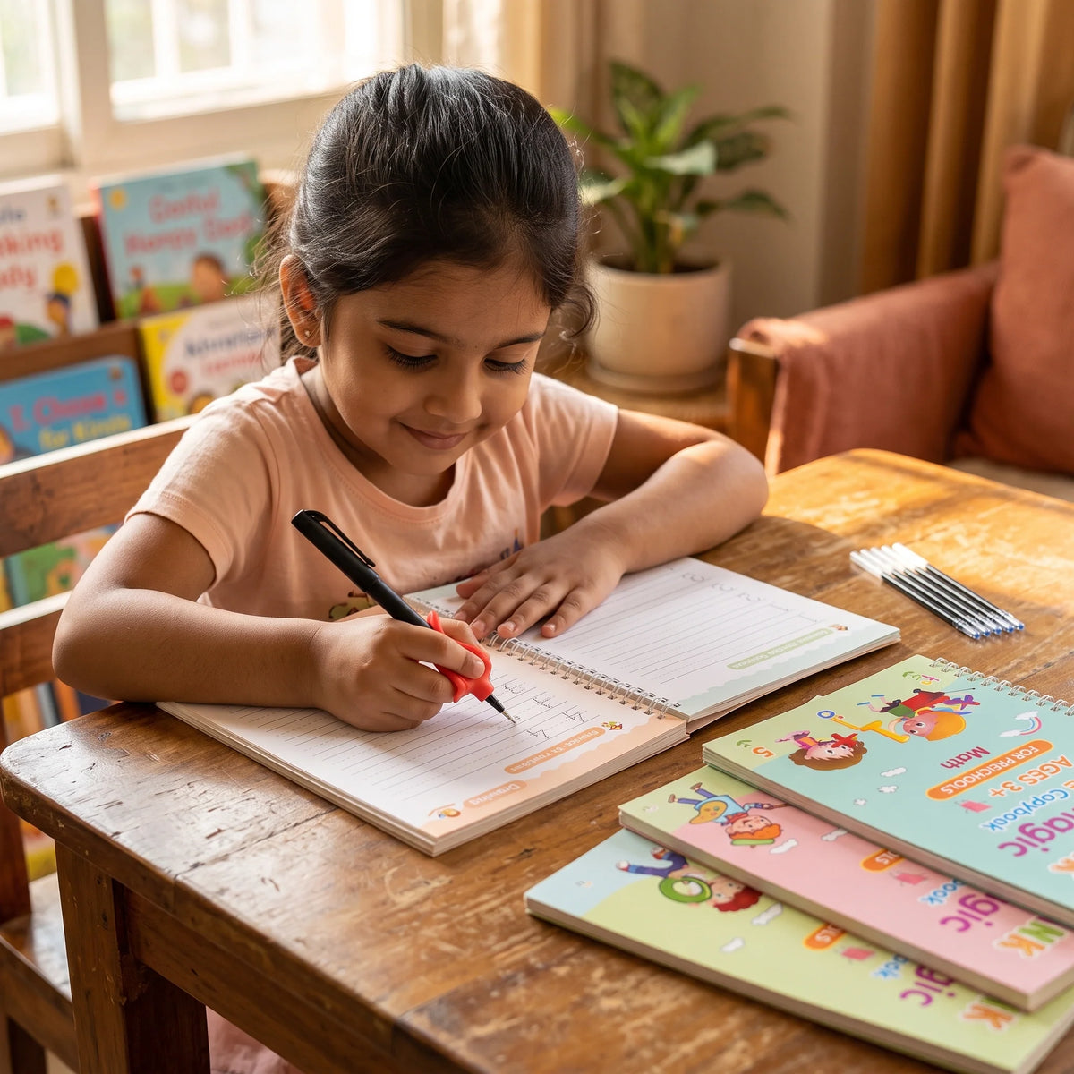 Not My Store™ 4-in-1 Reusable Magic Practice Copybook Set | Screen-Free Learning for Kids