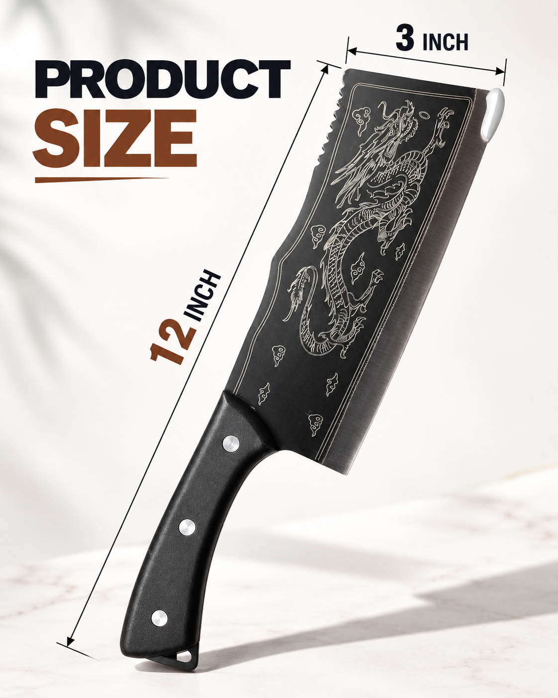Japanese Dragon Cleaver Knife with Leather Sheath | Free Shipping + COD | ₹699
