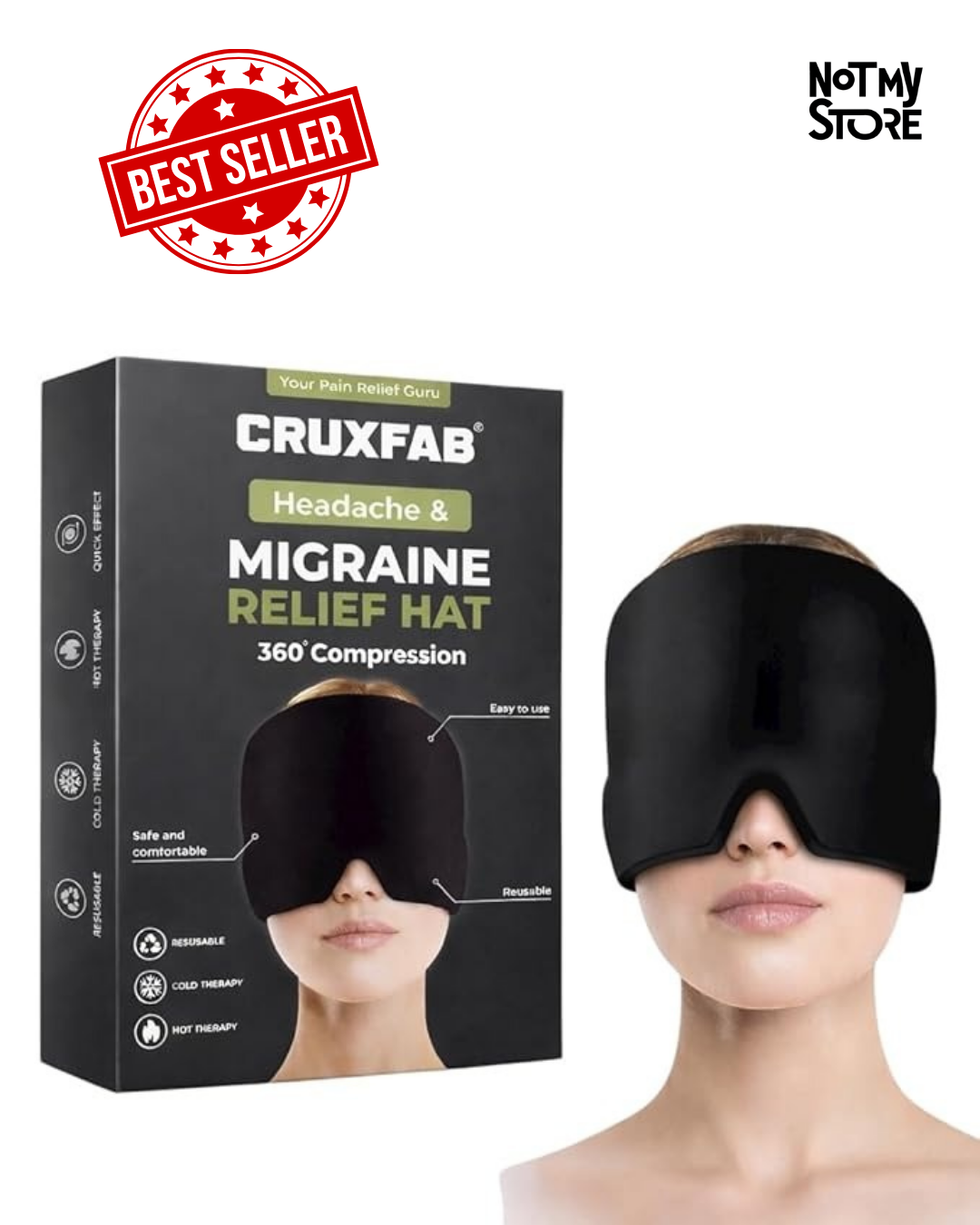 Not My Store™ 360° Gel Migraine & Headache Relief Cap | Hot & Cold Therapy